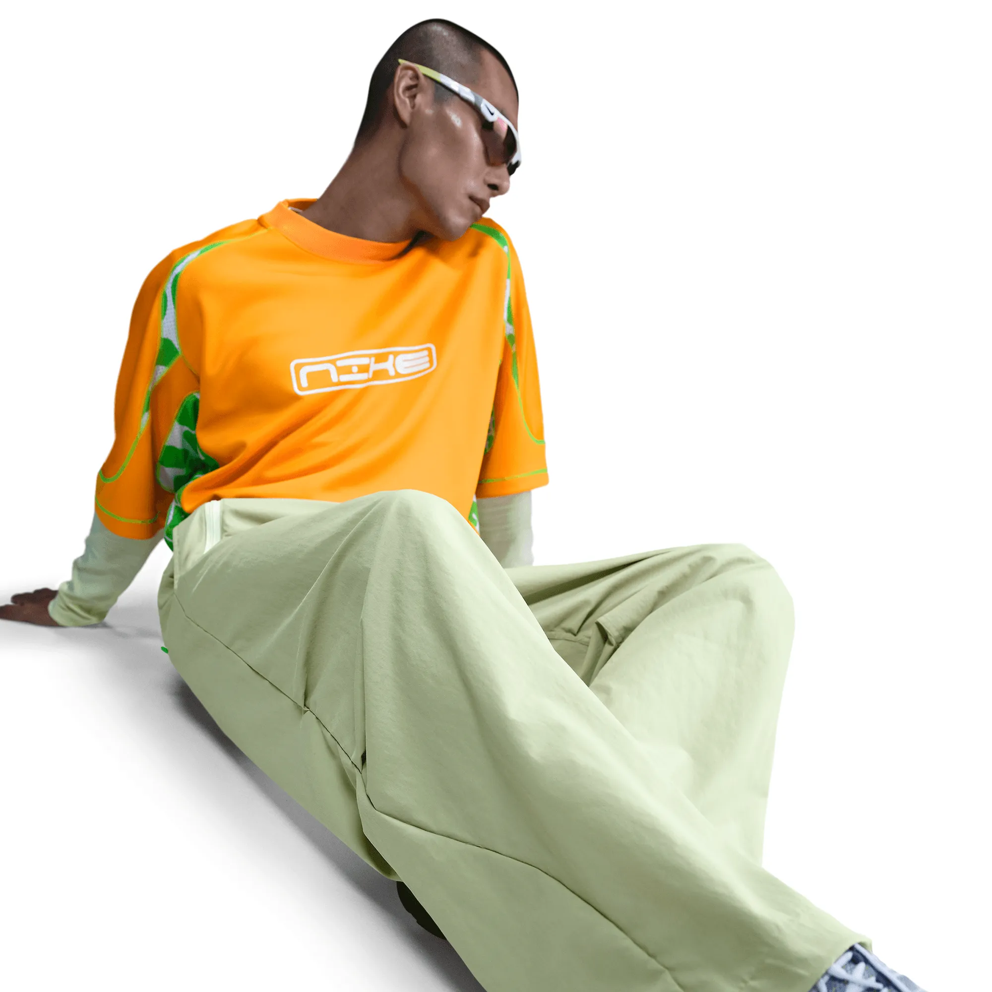 PROJECT F.R.O.G PARACHUTE PANTS - olive aura / green strike Raw Linen OrganicCotton