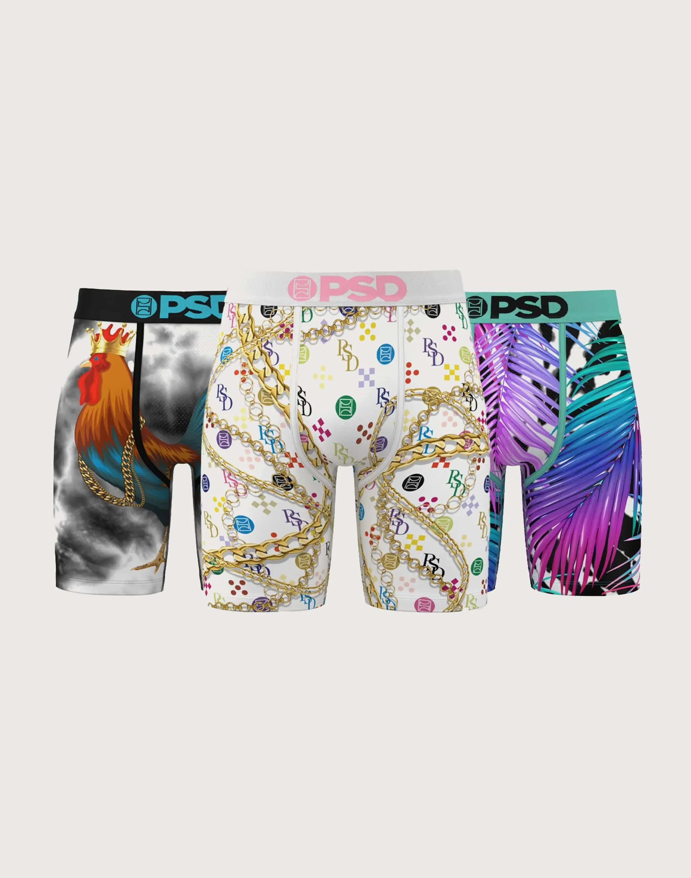 Psd Underwear Cocky Luxe Palm Boxer Briefs 3-Pack CompressionEnhanced Fit