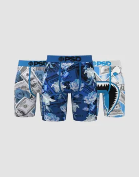 DoubleStitched Seams Design Soul Psd Underwear The Blues Boxer Briefs 3-Pack