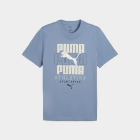Puma Mens Graphic Stacked Tees Blue Group Mood