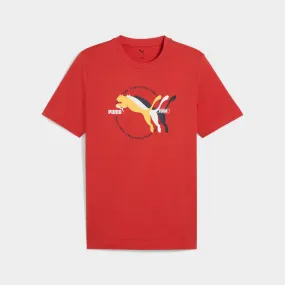 Snow Ready Forest Air Puma Mens Graphics Multiple Cat Logo Tee Red