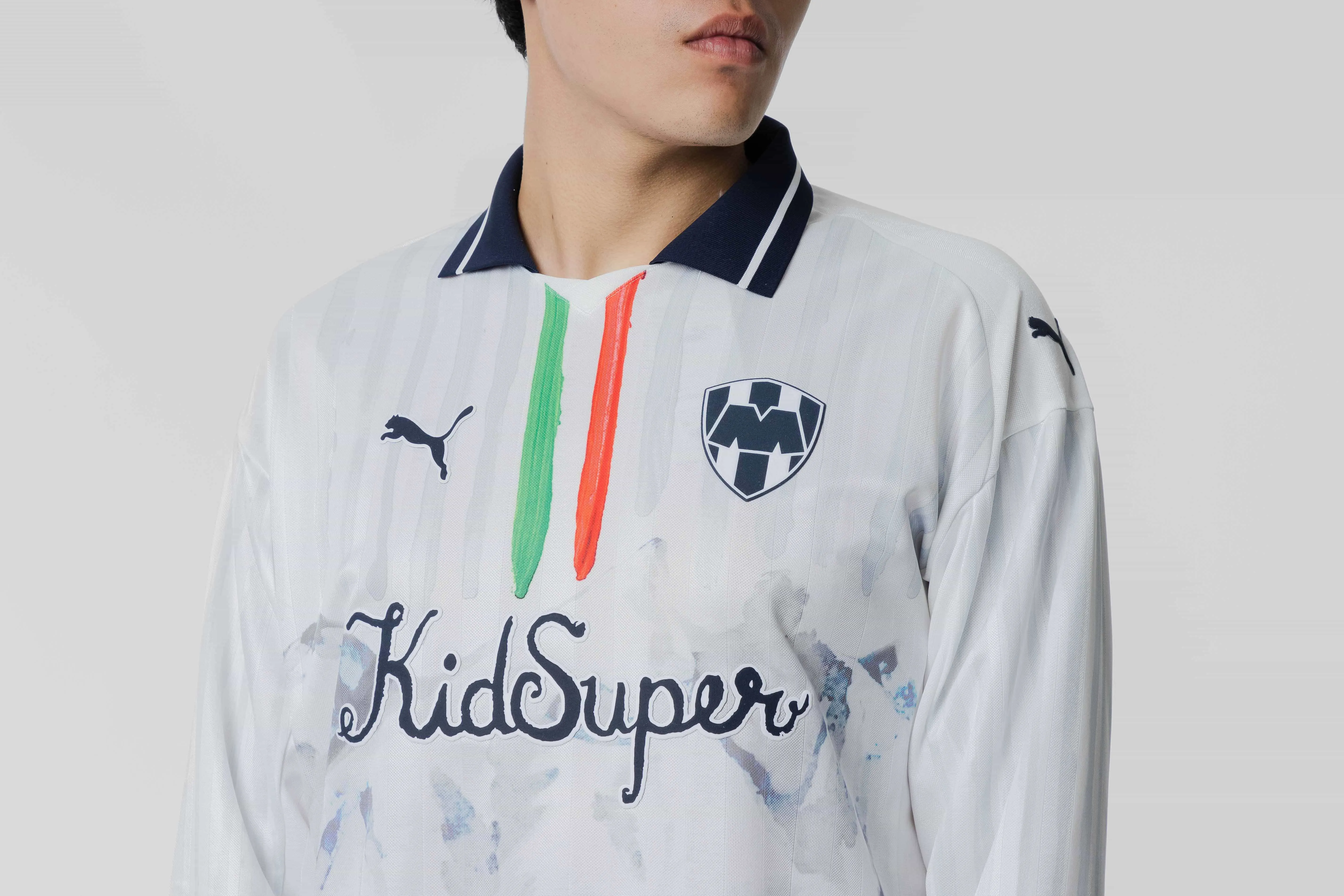 PUMA x KIDSUPER C.F. Monterrey Retro Long-Sleeved Shirt Raw Edge Finish Reinforced Hem Stitching