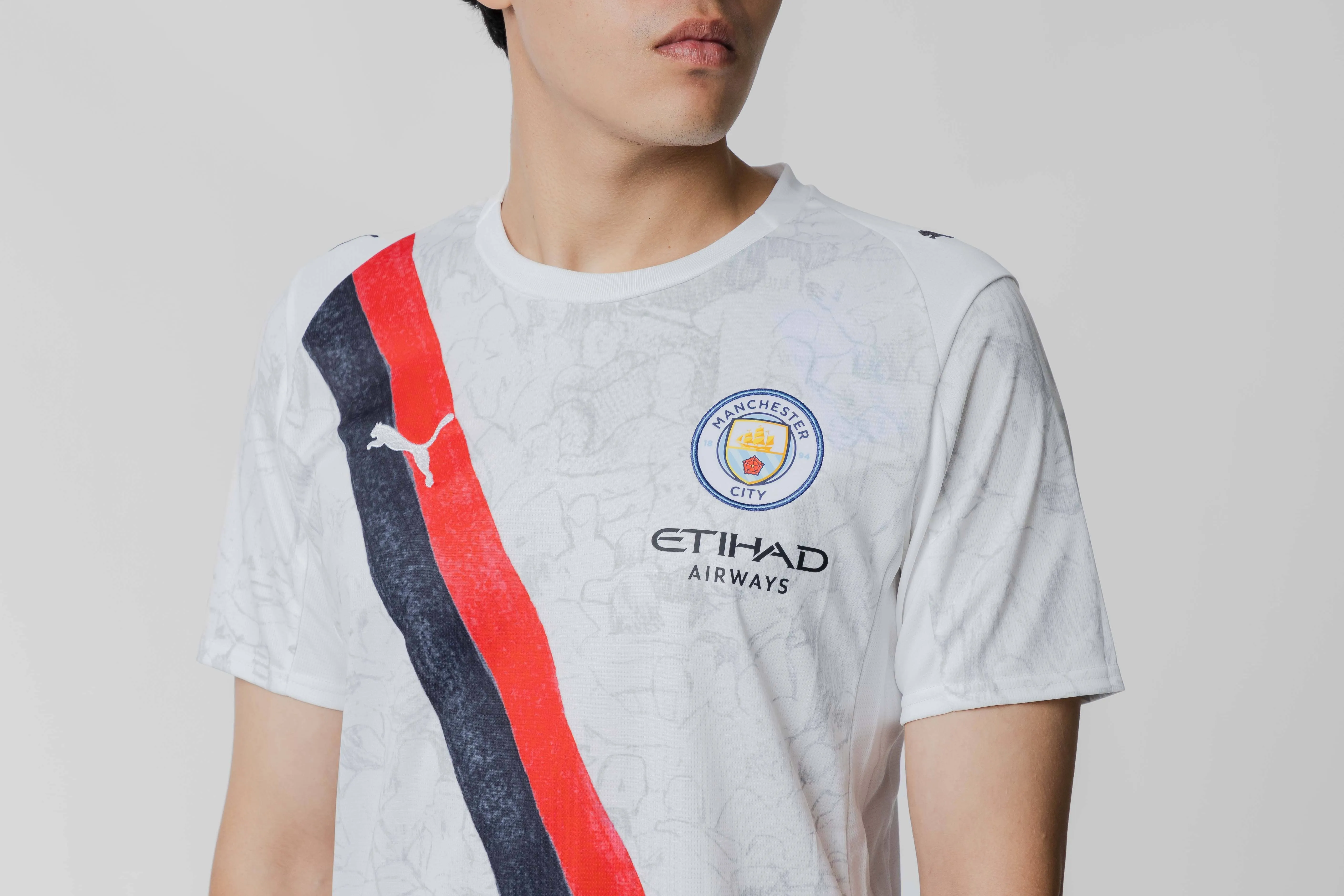 PUMA x KIDSUPER Manchester City Jersey 'White' Flowing Design