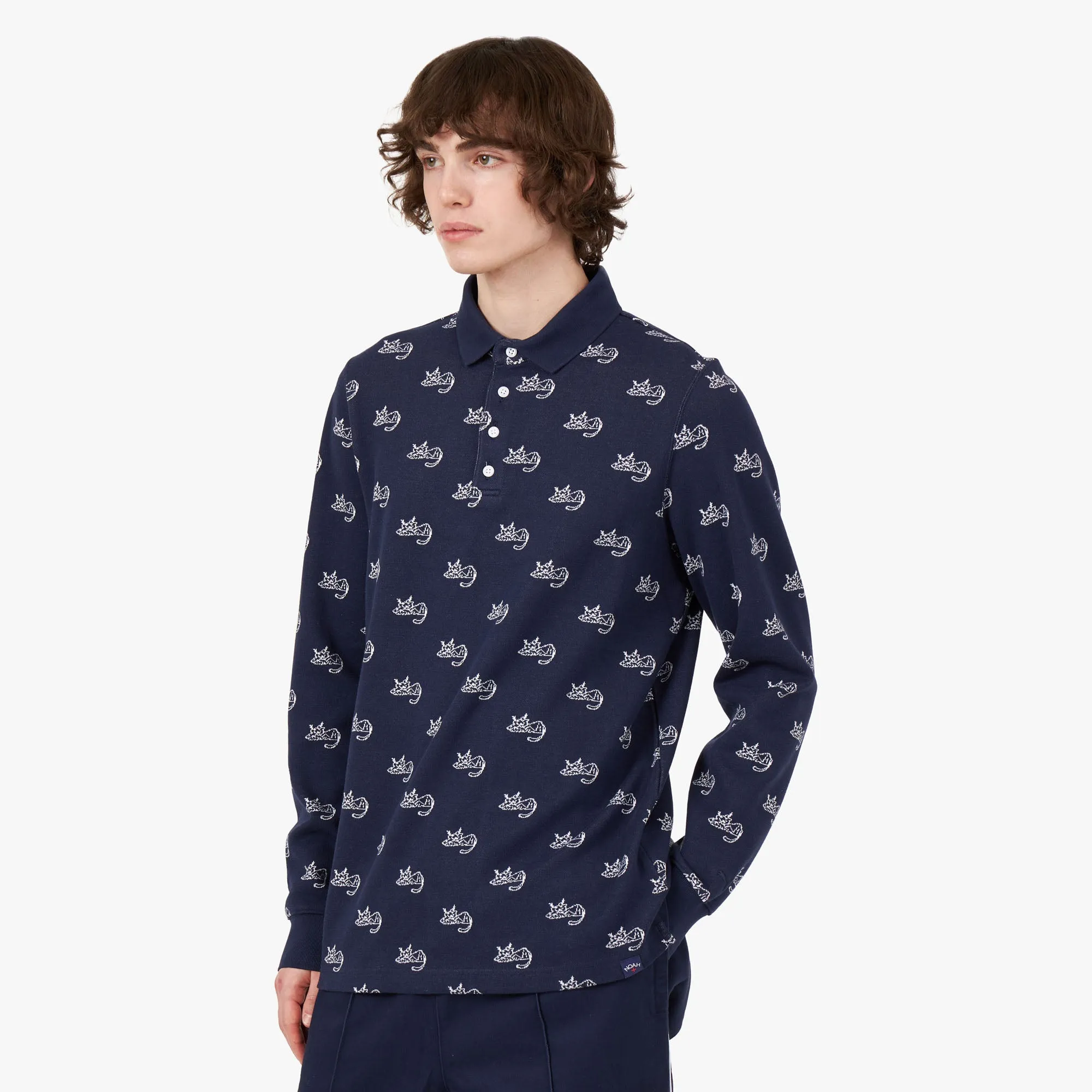 Oversized style Puma x Noah Jacquard Polo Shirt / Puma Navy