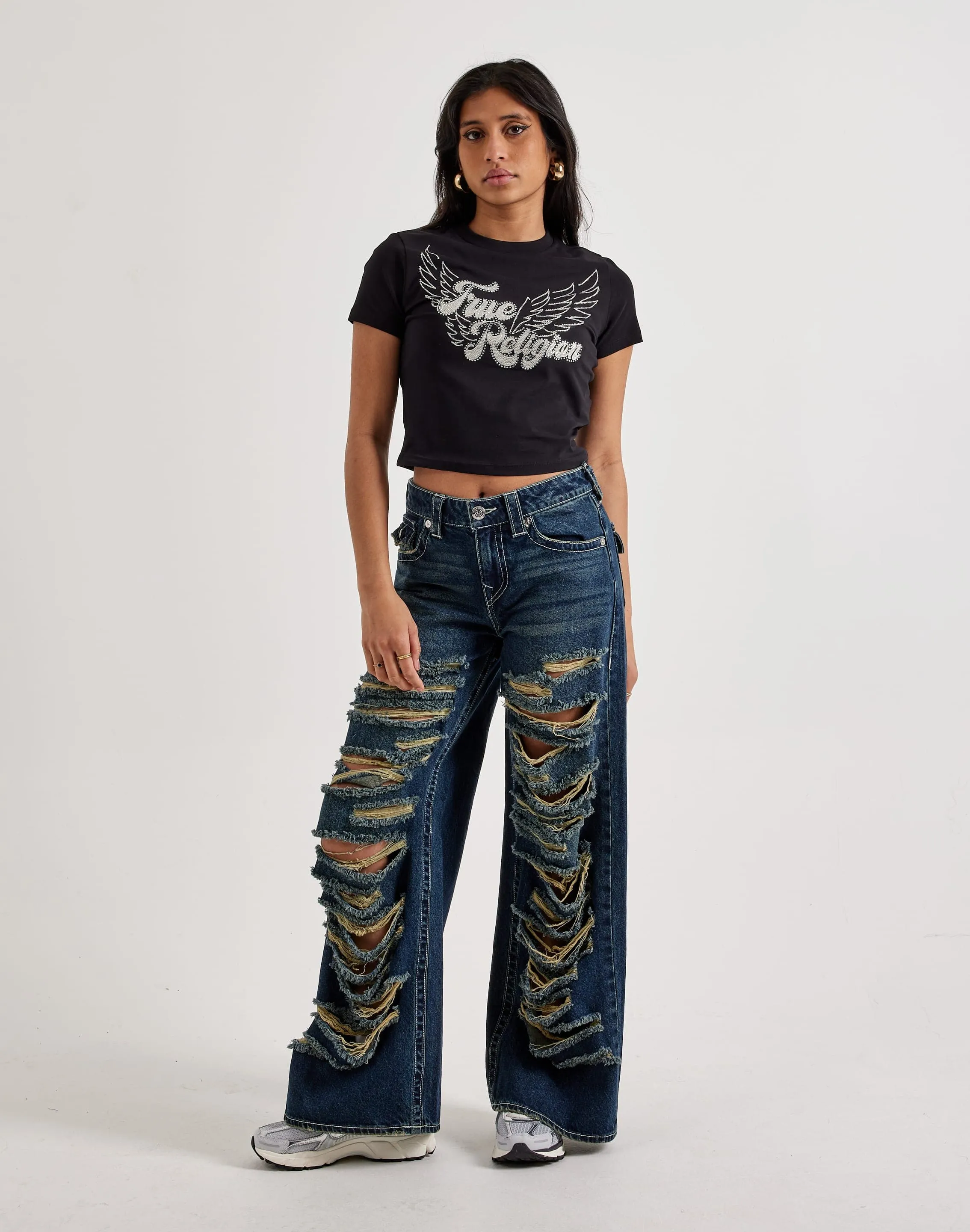 True Religion Crystal Wing Baby Tee DurableThreadwork
