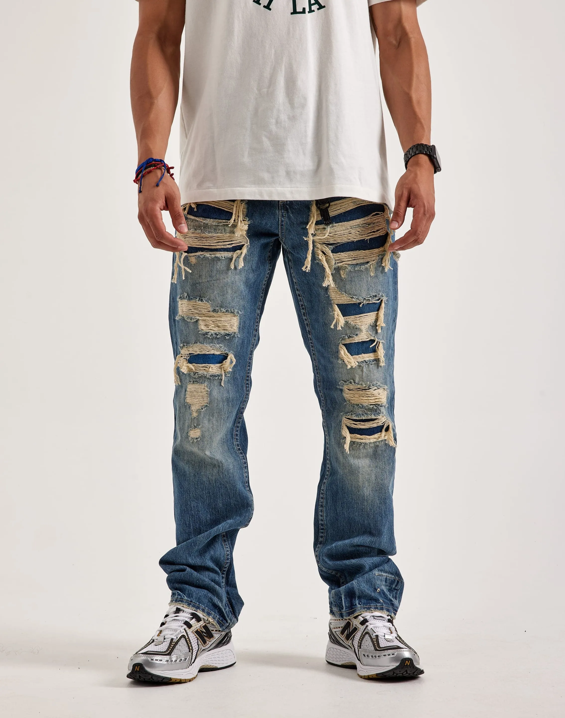 Smuggler's Moon Distressed Denim Jeans Design Soul