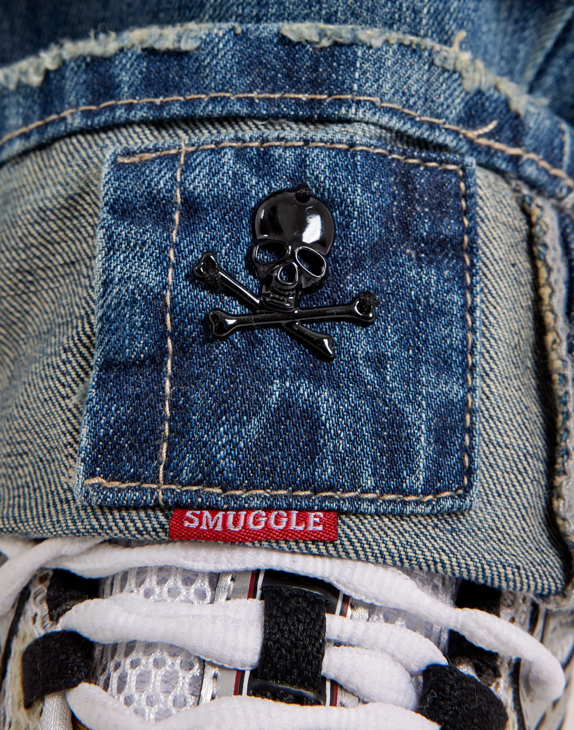ComfortWaistband Smuggler's Moon Distressed Denim Jeans