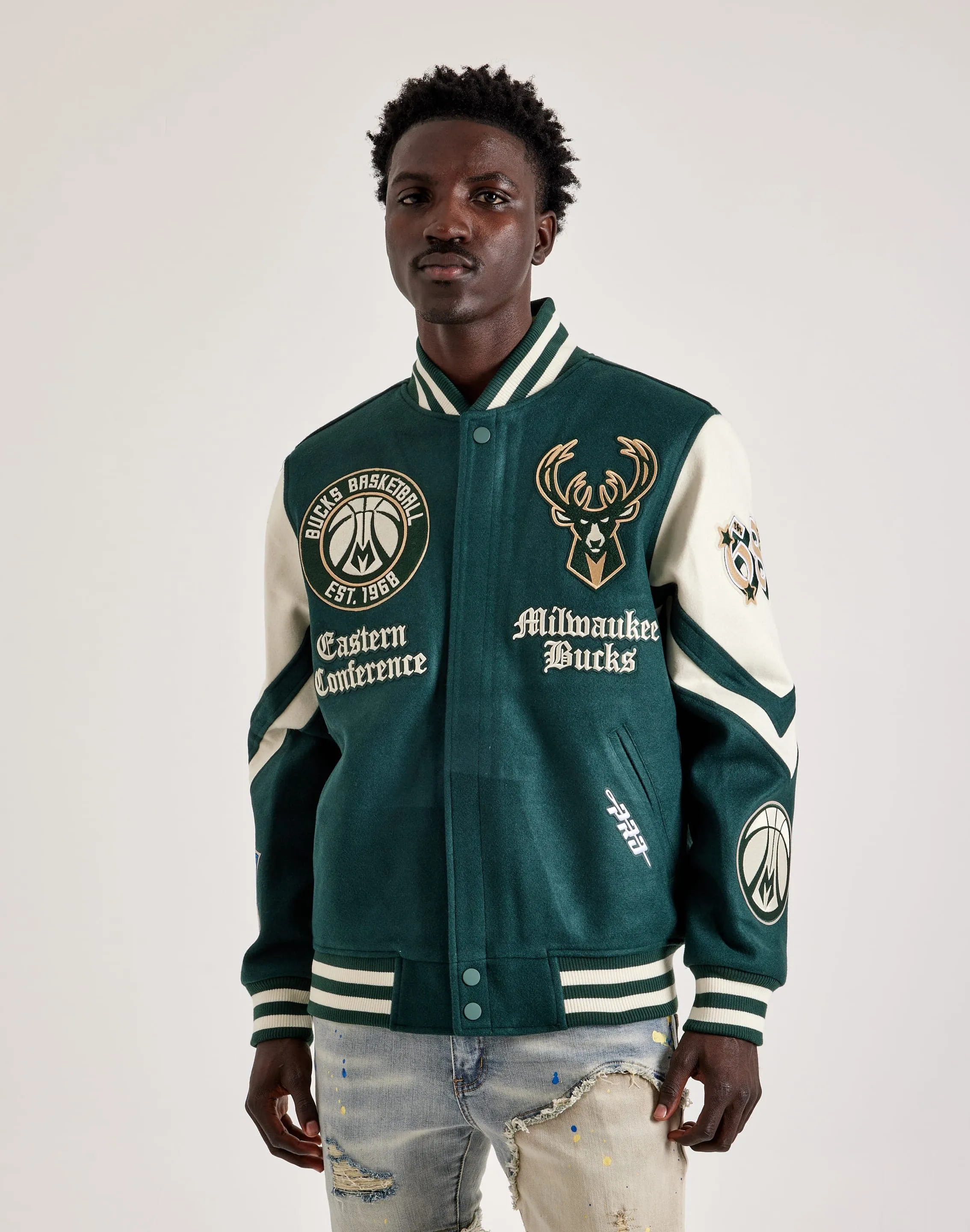 Pro Standard NBA Milwaukee Bucks Varsity Jacket Eco Core Frost Glow