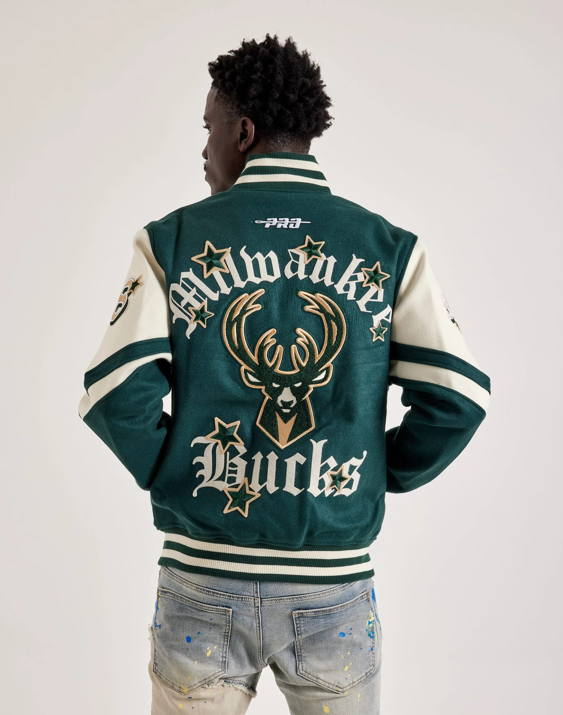 Snow Core Airflow Mesh Panels Pro Standard NBA Milwaukee Bucks Varsity Jacket