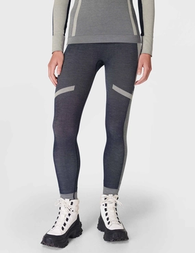 Modal Chevron Base Layer Legging - Navy Blue Studio White Easy Stretch