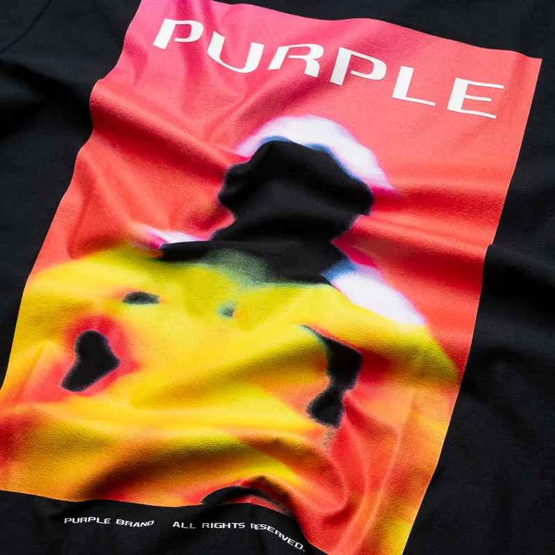 Purple Brand Focus Tee - Black sleeve length volleyball venue