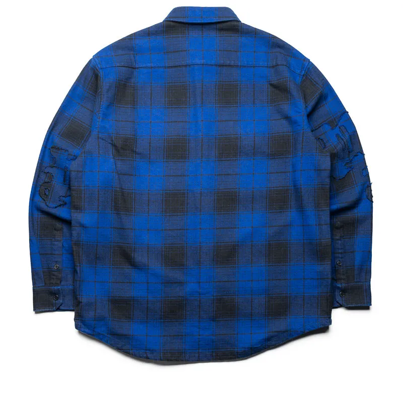 Lounge Comfort Purple Brand Gothic P Flannel Shirt - Blue