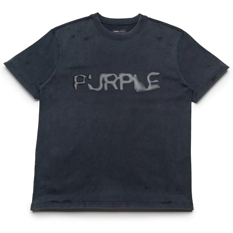 Suspenders Purple Brand Liquid Wordmark Tee - Black