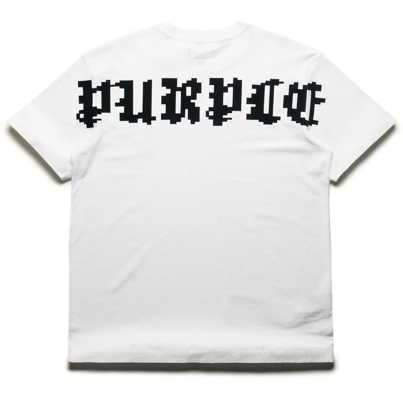 Purple Brand Pixelated Gothic Tee - White Adjustable