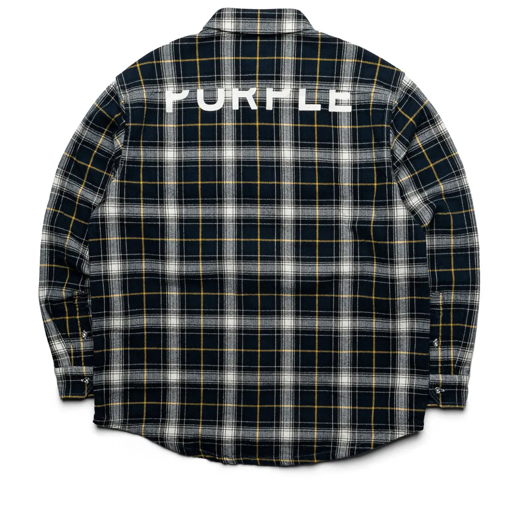 Purple Brand Plaid Flannel Shirt - Black Everyday Wear