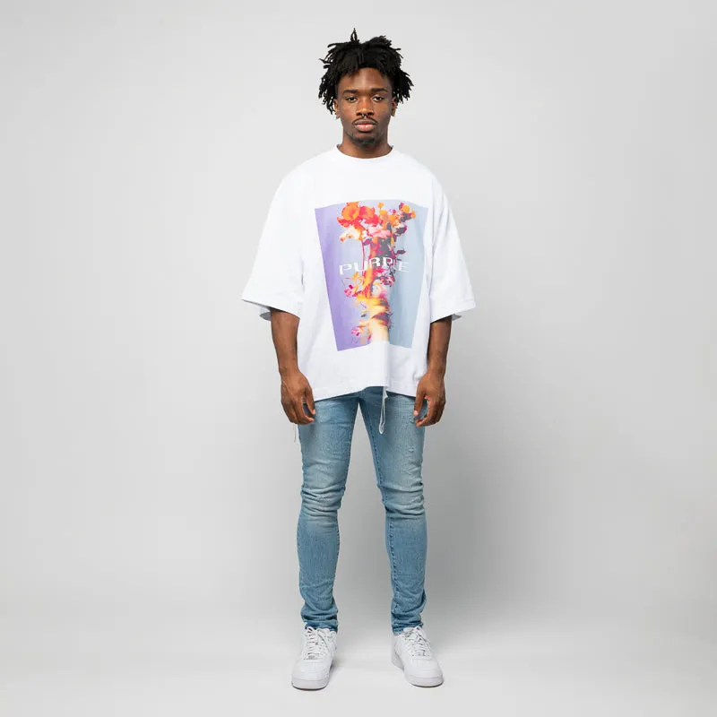 Purple Brand Smudge Tee - White Summer collection In-demand
