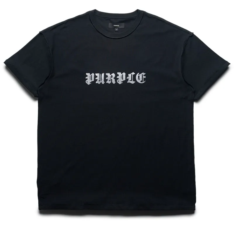 Purple Brand Taped Gothic P Tee - Black hotel venue Animal Print