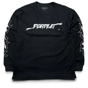 Stylish Purple Brand Textured Jersey L/S Tee - Black