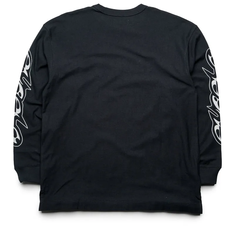 Hollow Fiber Insulation cabin venue Purple Brand Textured Jersey L/S Tee - Black