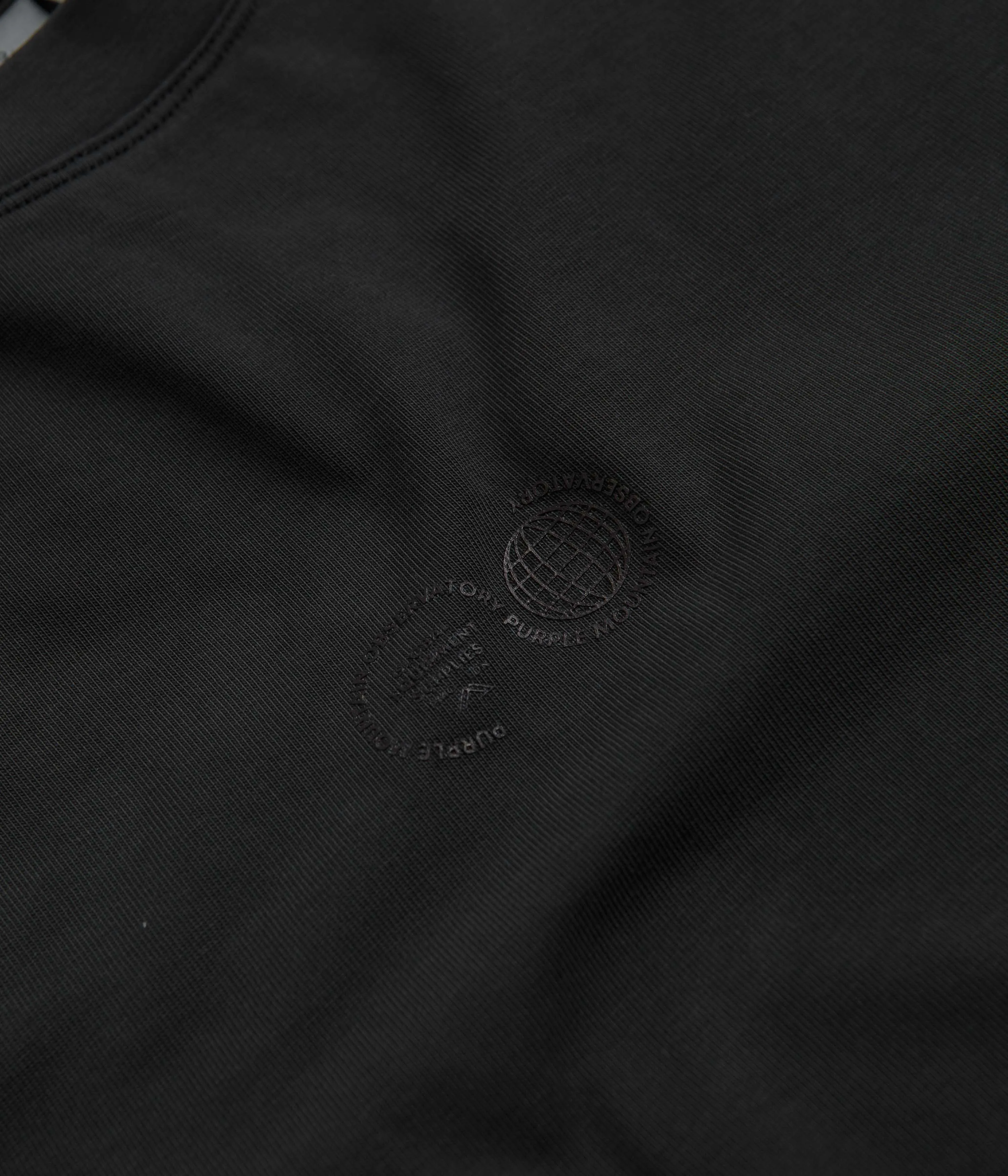 Purple Mountain Observatory Garment Dyed T-Shirt - Black fishing event