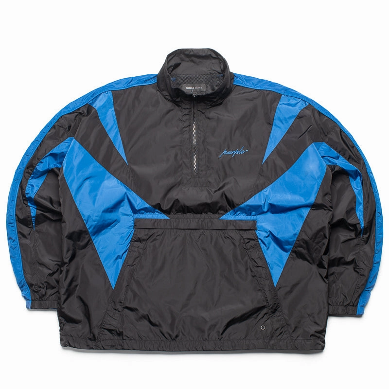 Insulated Wear Packable design Purple Brand Color Blocked Track Jacket - Multi/Blue