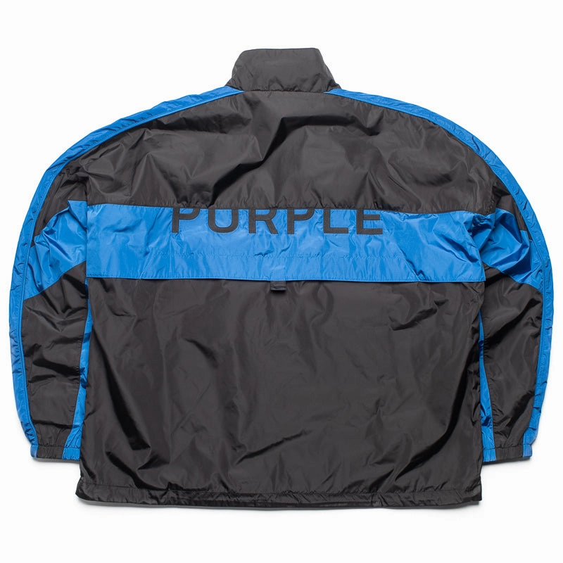 Stylish-design Purple Brand Color Blocked Track Jacket - Multi/Blue