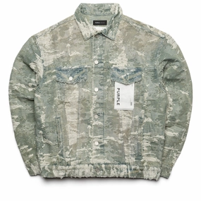 kids Purple Brand Jacquard Vintage Denim Oversized Jacket - Light Indigo