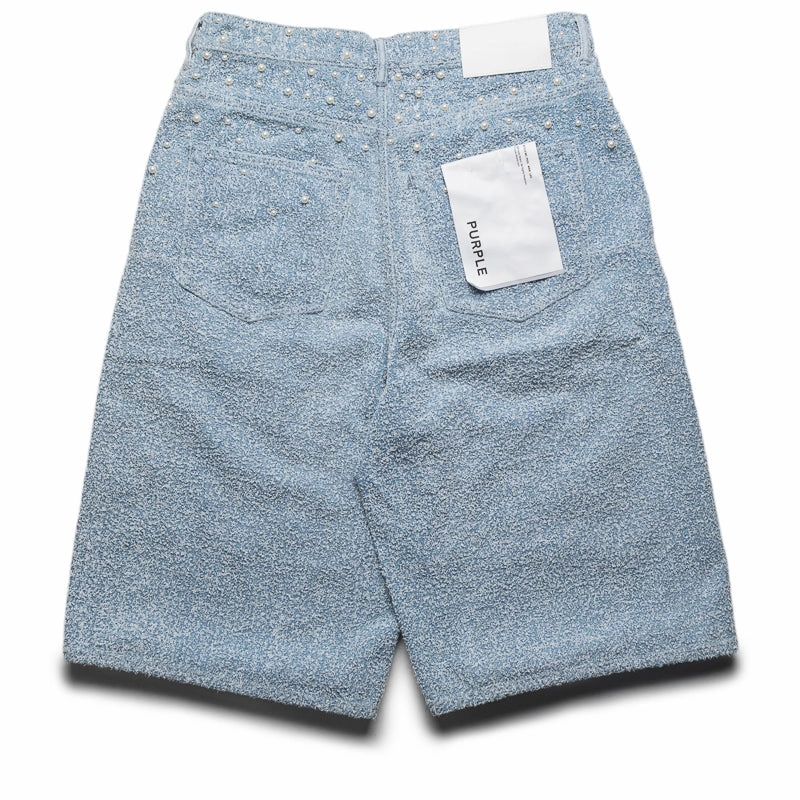 Team Spirit romper Purple Brand Textured Pearl Denim Shorts - Light Indigo