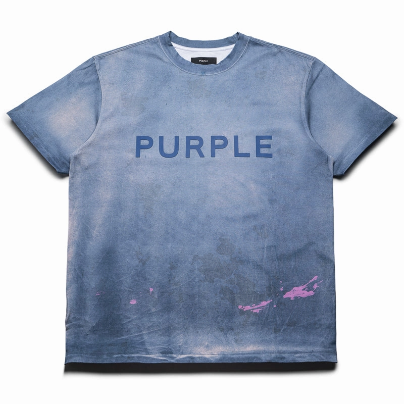 Fitness workout Purple Brand Wordmark Tee - Blue