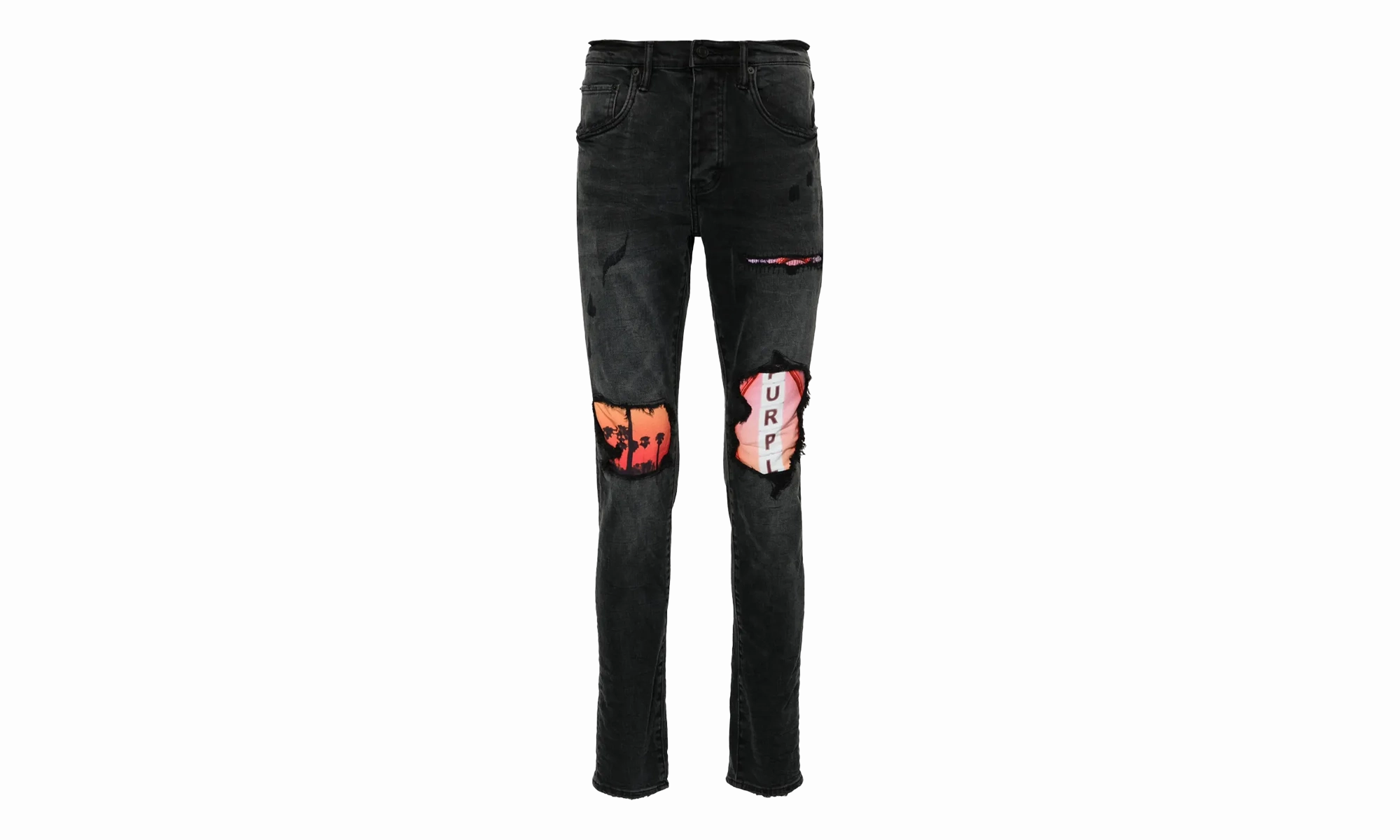Purple X Blue Sky Skinny Jeans "Black" Music Event Smooth Casual