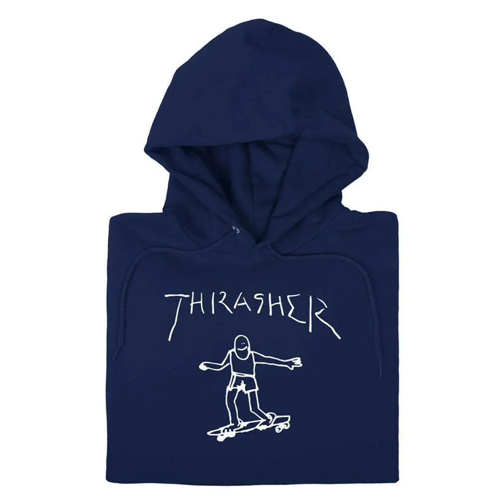 Thrasher - Gonz Hoodie Navy/White Urban Street Style High Durability Fabric