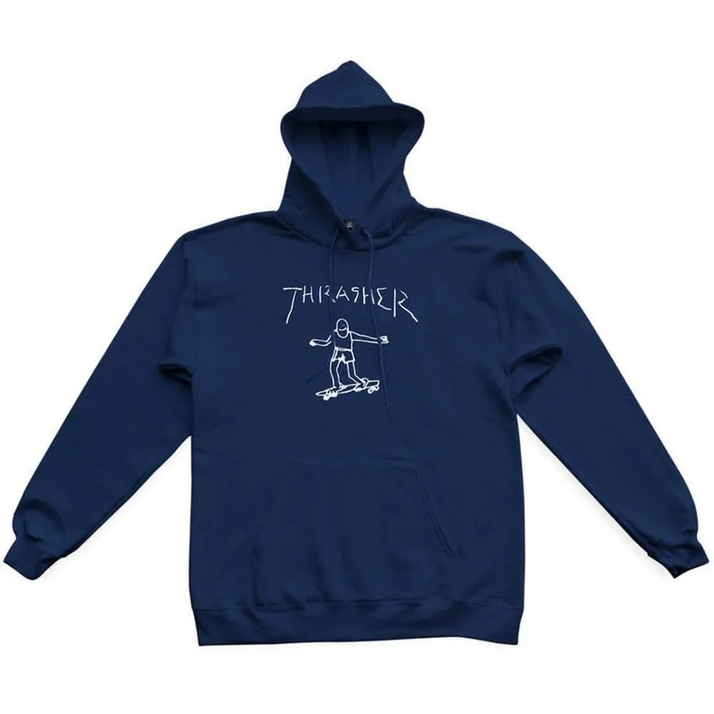 Thrasher - Gonz Hoodie Navy/White Home improvement wear High Quality