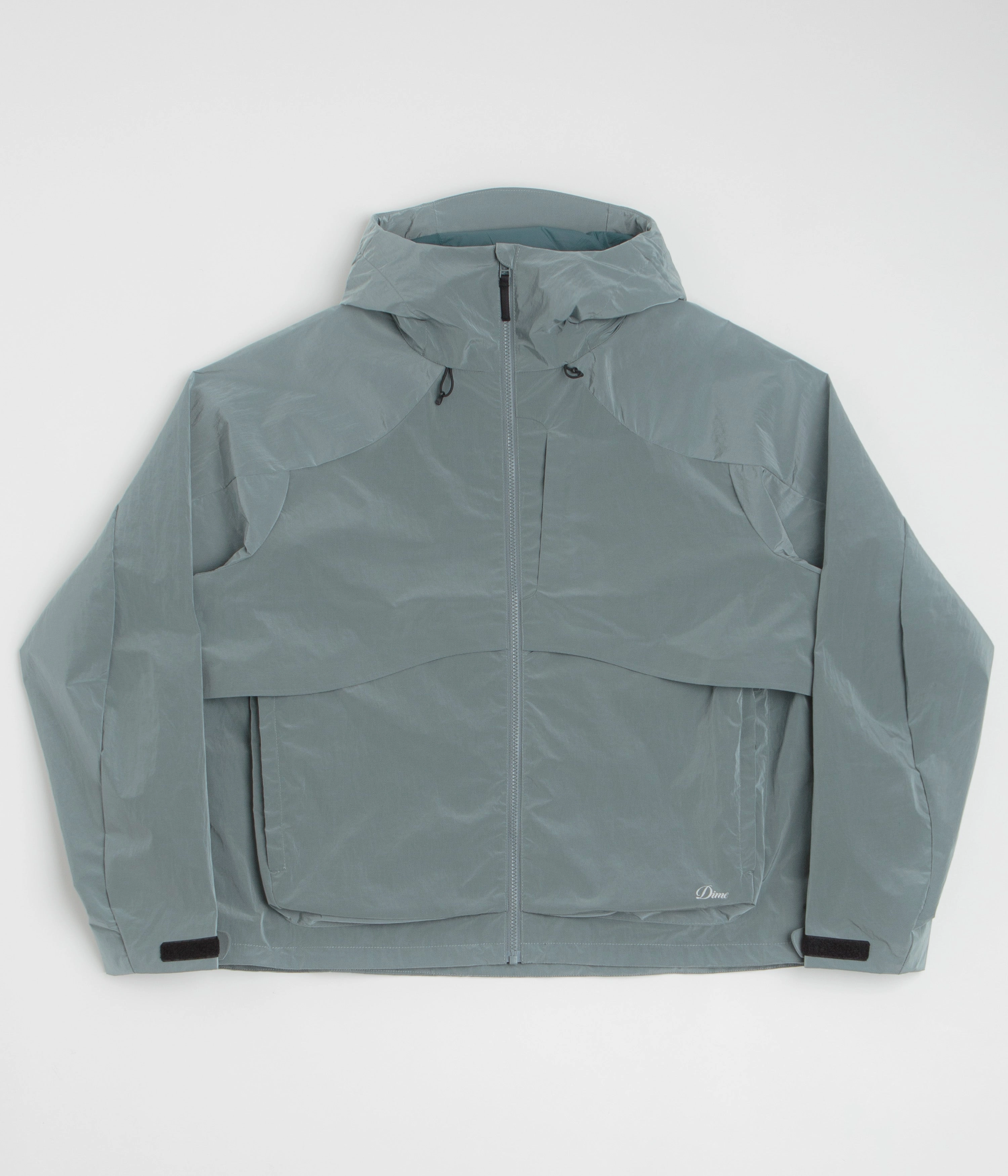 Dime Taffeta Windbreaker Full Zip Jacket - Frost High Collar Design