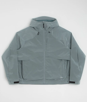 Dime Taffeta Windbreaker Full Zip Jacket - Frost High Collar Design