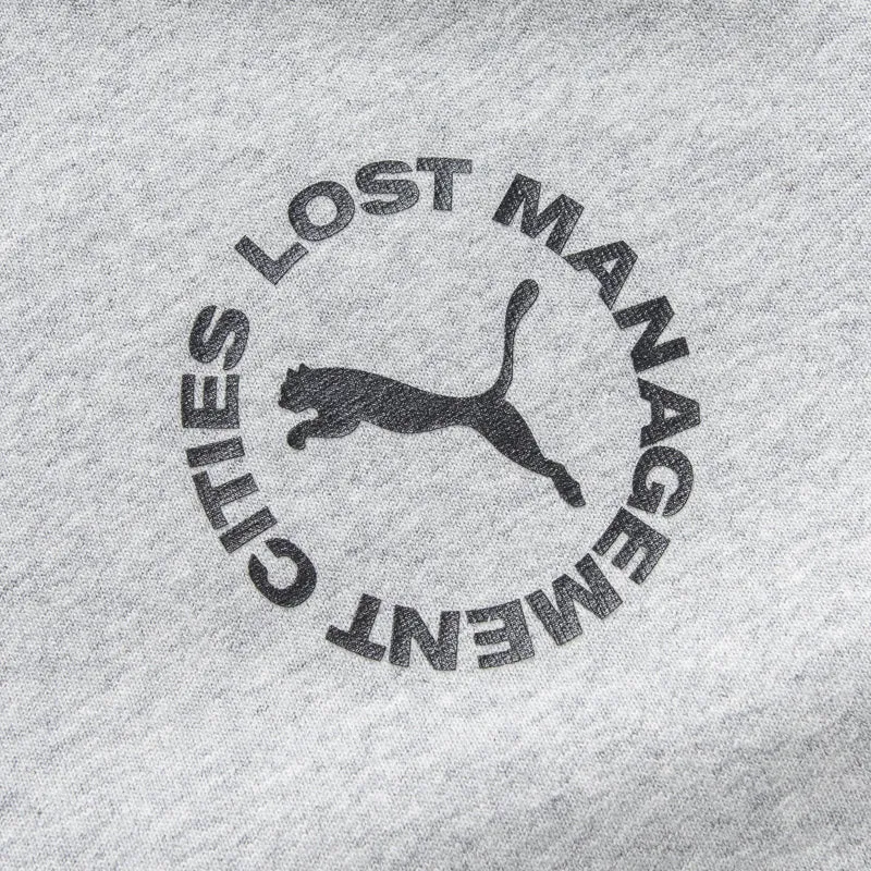 Lost Management Cities x Puma Cat Tee - Light Gray Heather Elderly Comfort University