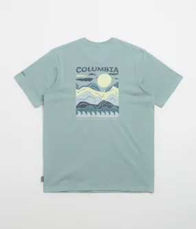 Columbia Explorers Canyon Back T-Shirt - Crushed Blue / Peaks and Waves Fringe Detail