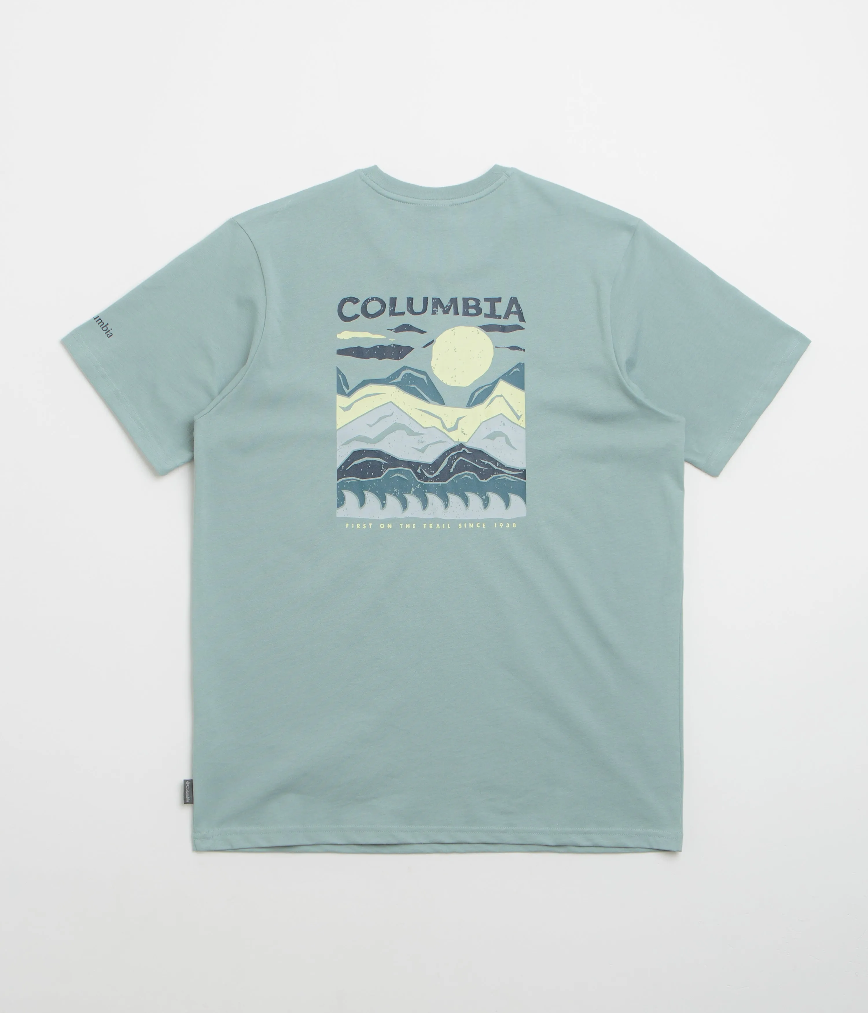 Columbia Explorers Canyon Back T-Shirt - Crushed Blue / Peaks and Waves Fringe Detail