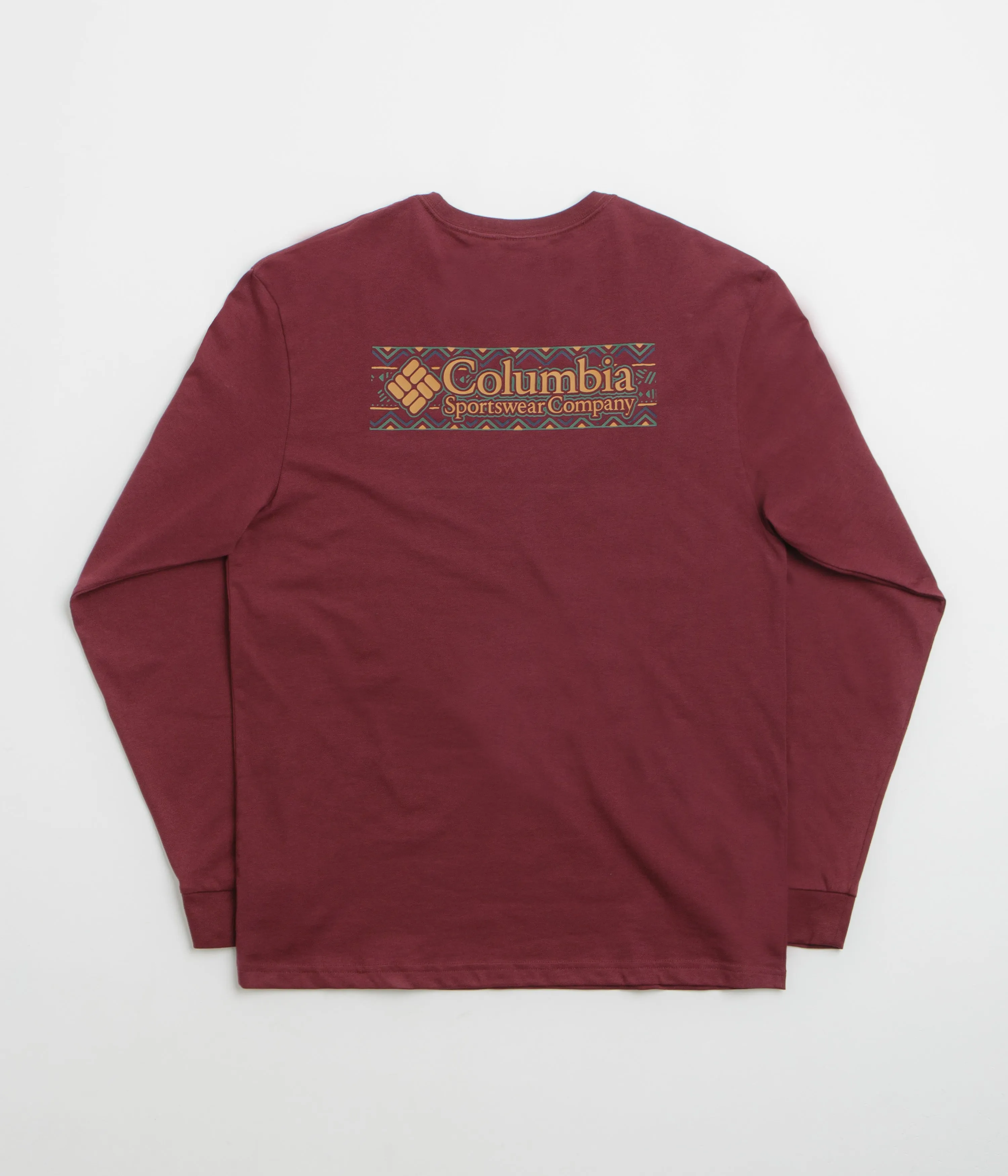 Columbia Explorers Canyon Long Sleeve T-Shirt - Rich Wine / Branded Blanket tee shirt