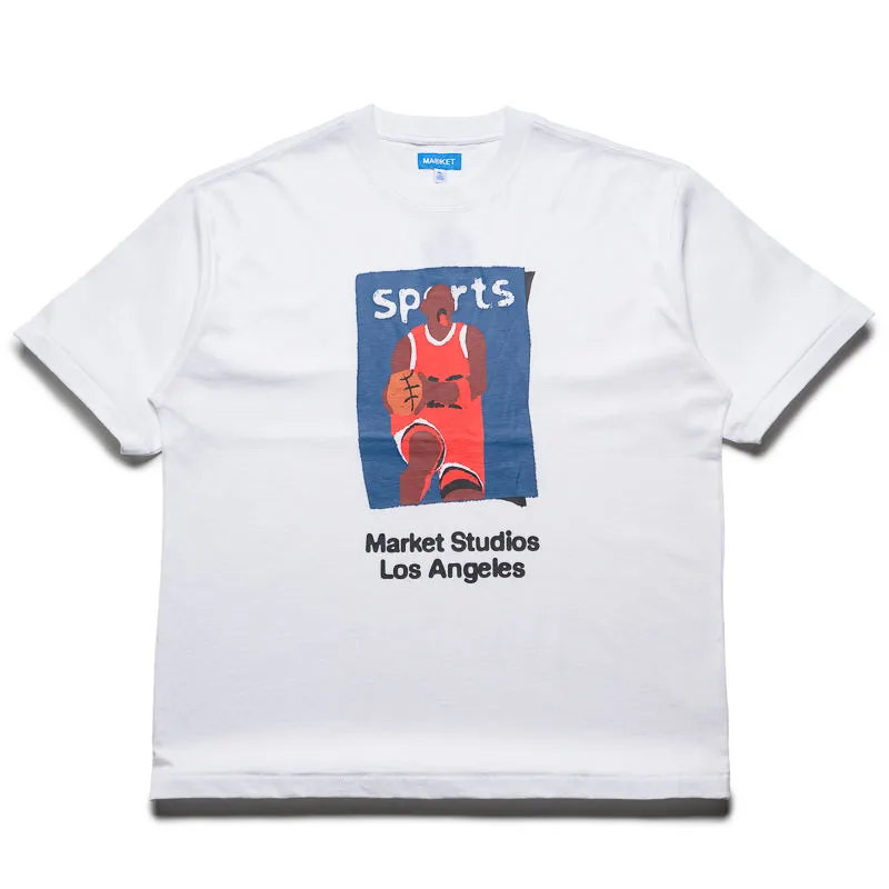 sequined hem Market Illustrated Basketball Tee - White