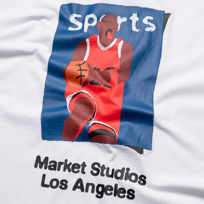 Market Illustrated Basketball Tee - White full-length legs