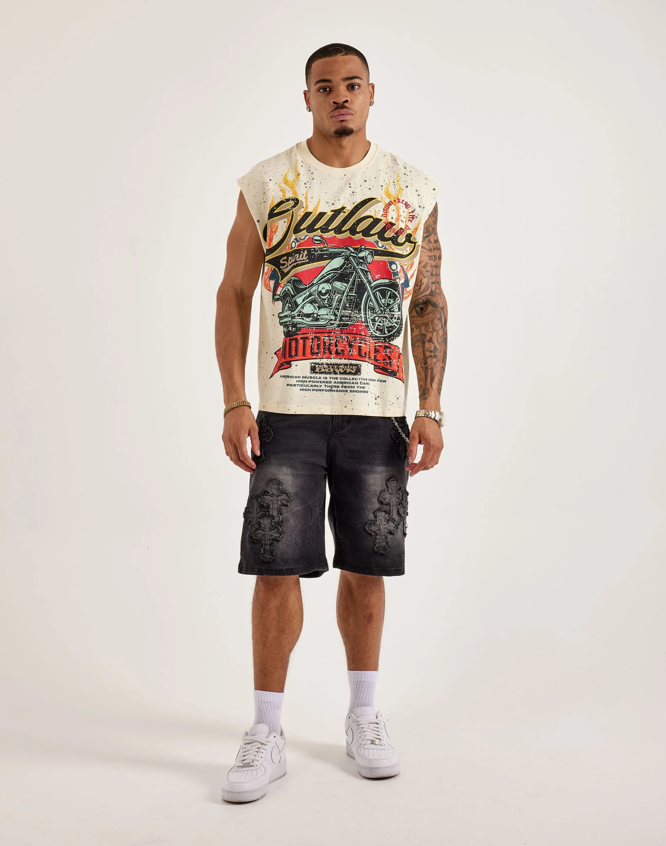Civilized Outlaw Motorcycle Muscle Tee Legend Glow