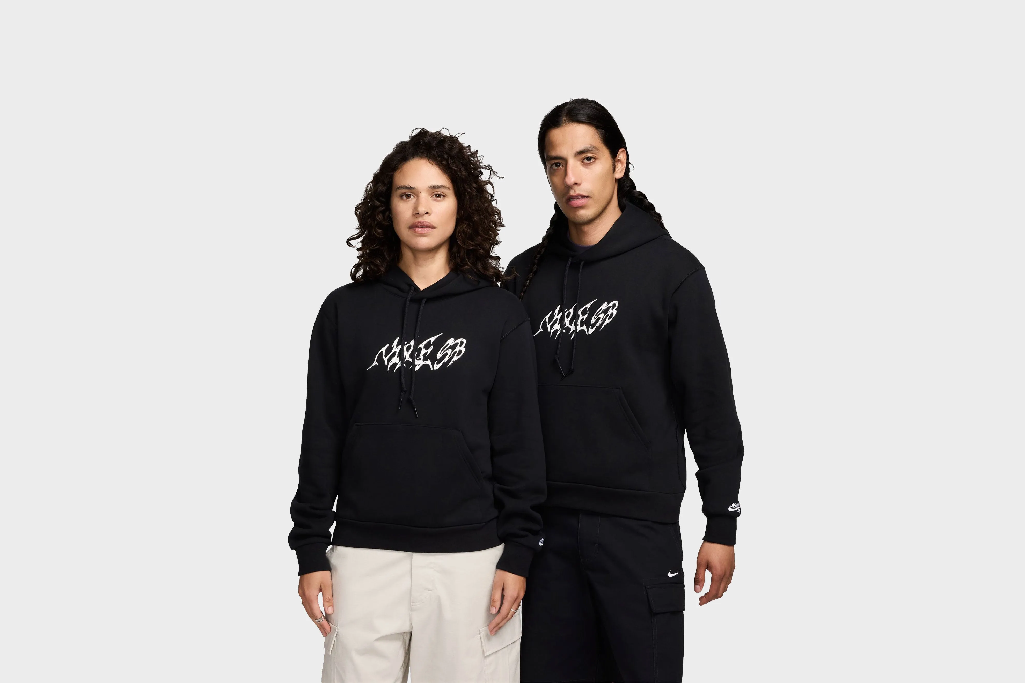 Tropical Glow PreShrunk Cotton Nike SB Fleece Pullover Skate Hoodie (Black/White)