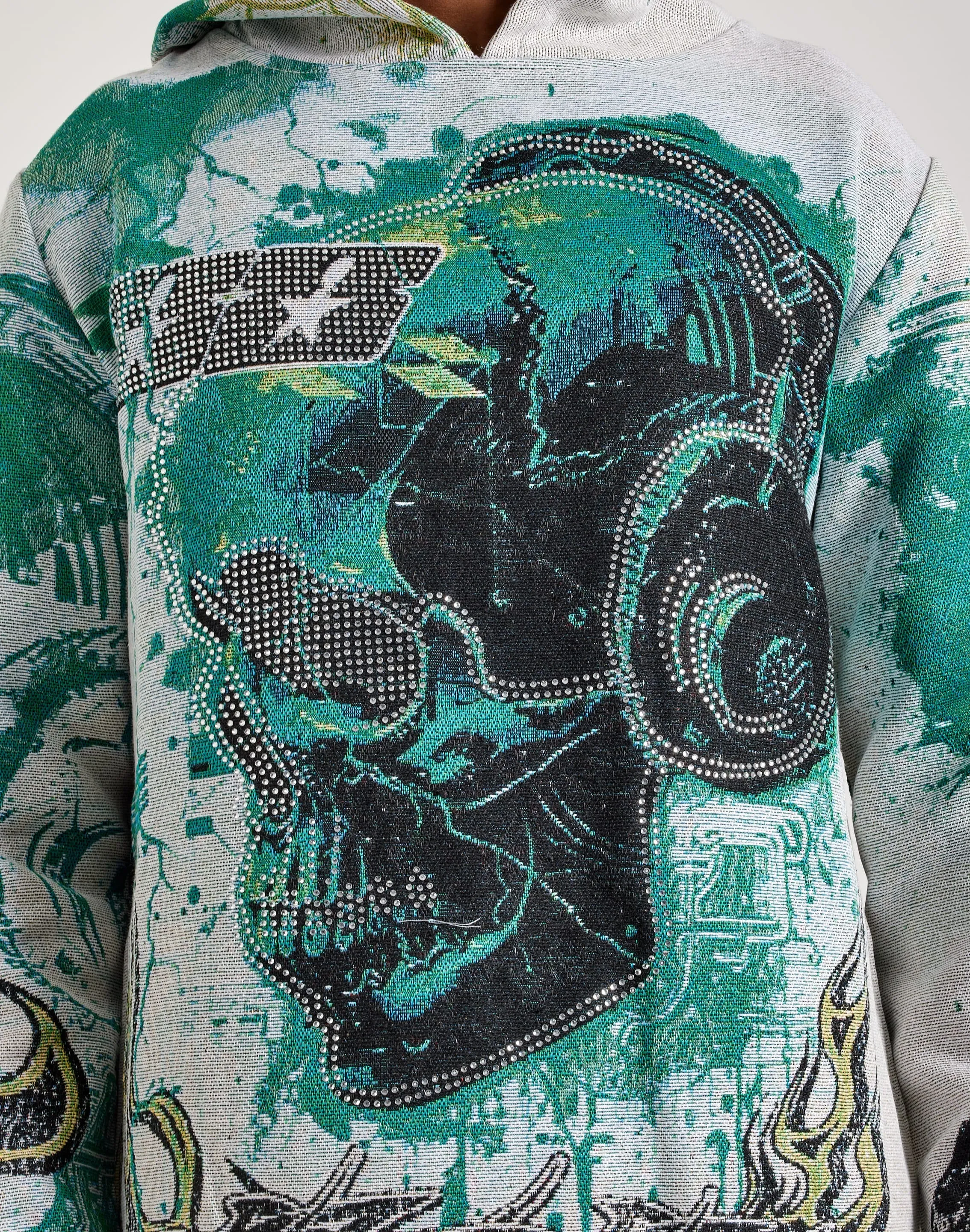 StretchableMaterial Sheer Glow Majestik Shine In The Light Tapestry Hoodie
