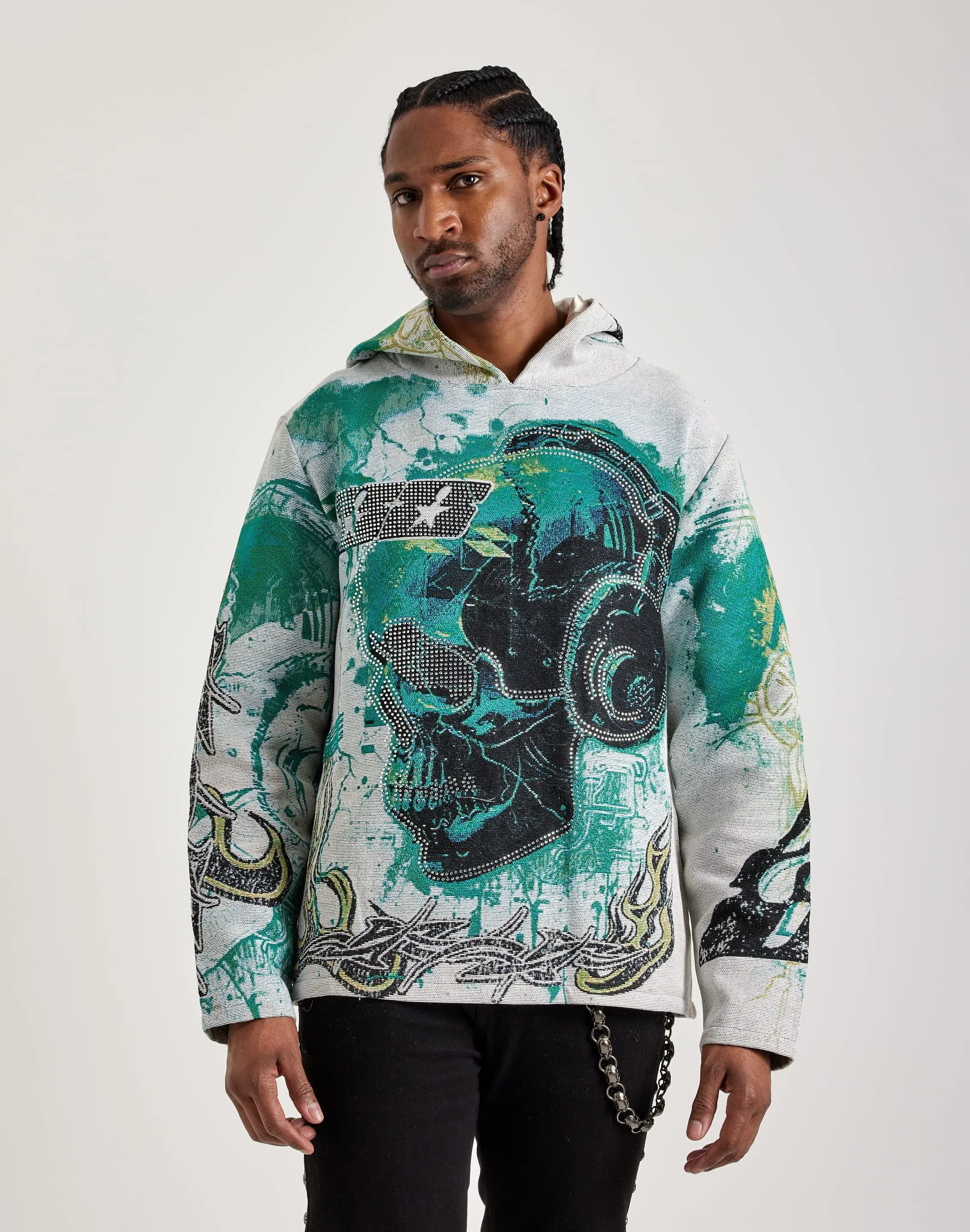 Majestik Shine In The Light Tapestry Hoodie Reinforced Stress Points