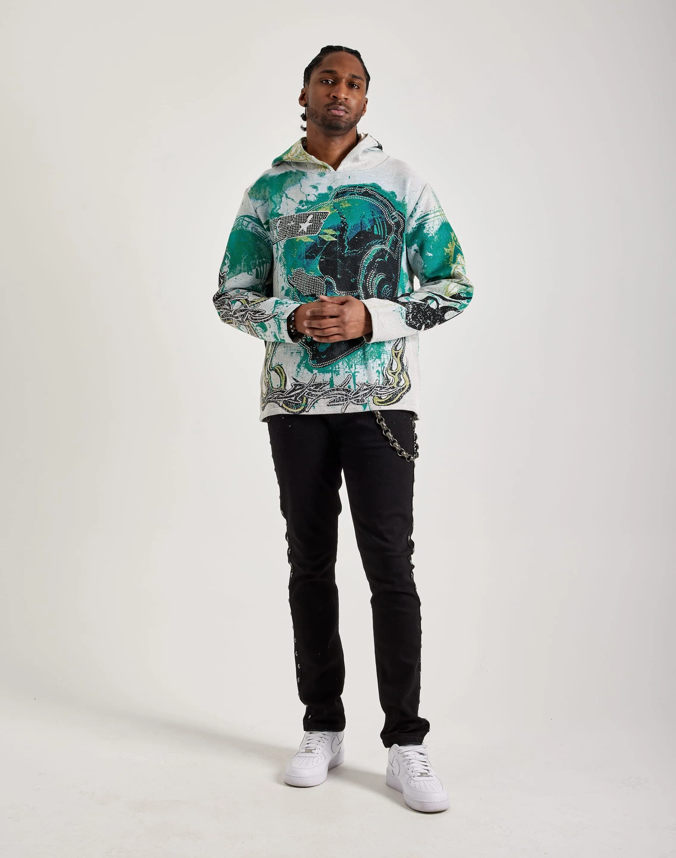 TaglessCollar Majestik Shine In The Light Tapestry Hoodie