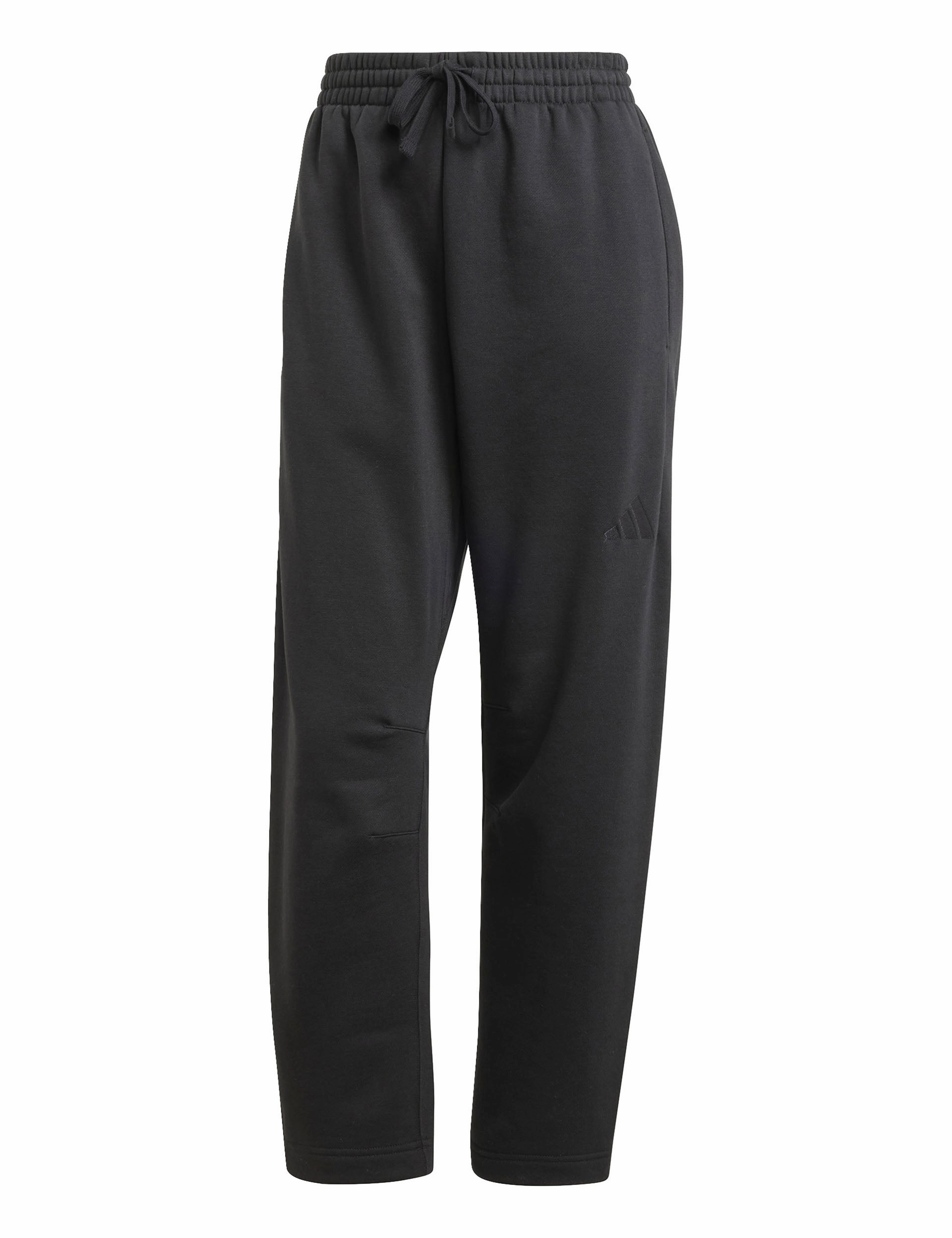 Lightweight Nylon Blend ALL SZN Fleece Barrel Leg Joggers - Black