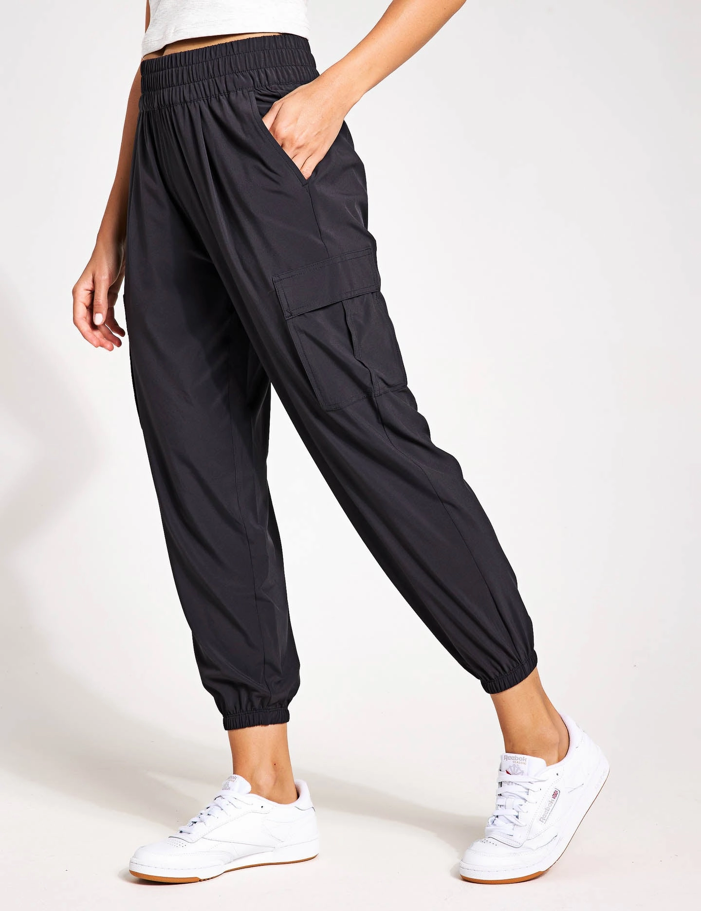 Durable Blend Non Restrictive Mobility Villa Cargo Jogger - Black