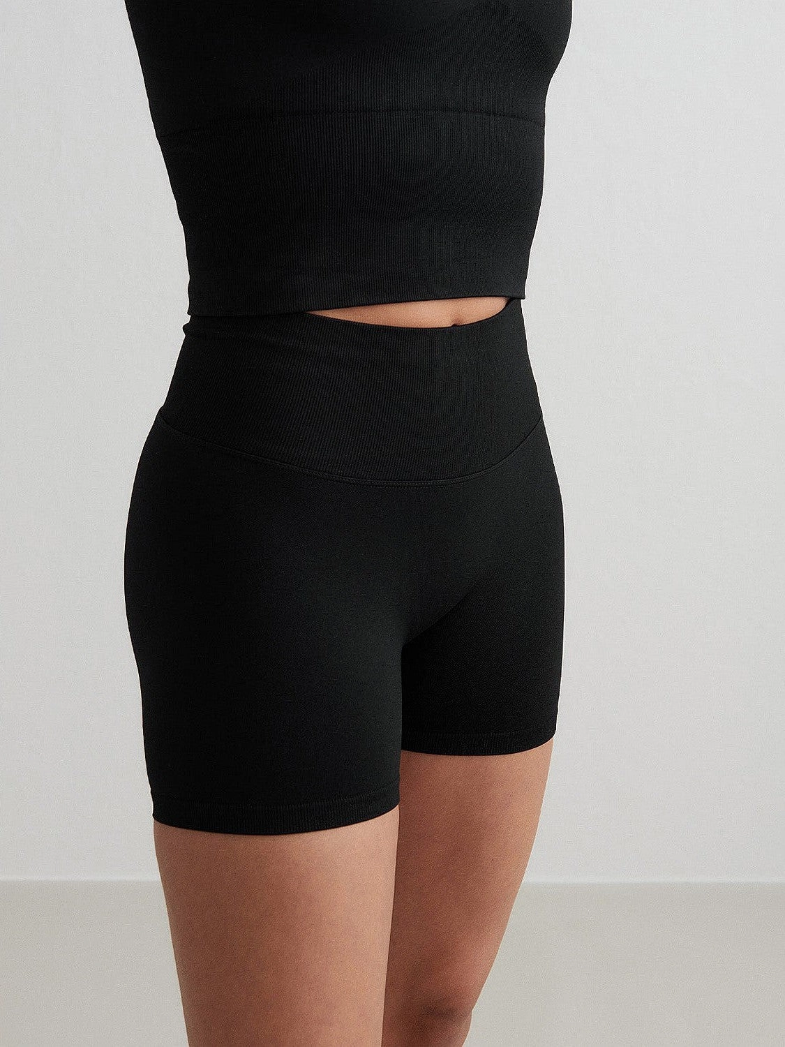 Black Shape Seamless Hotpants Holiday Wear Easy Care Fabric