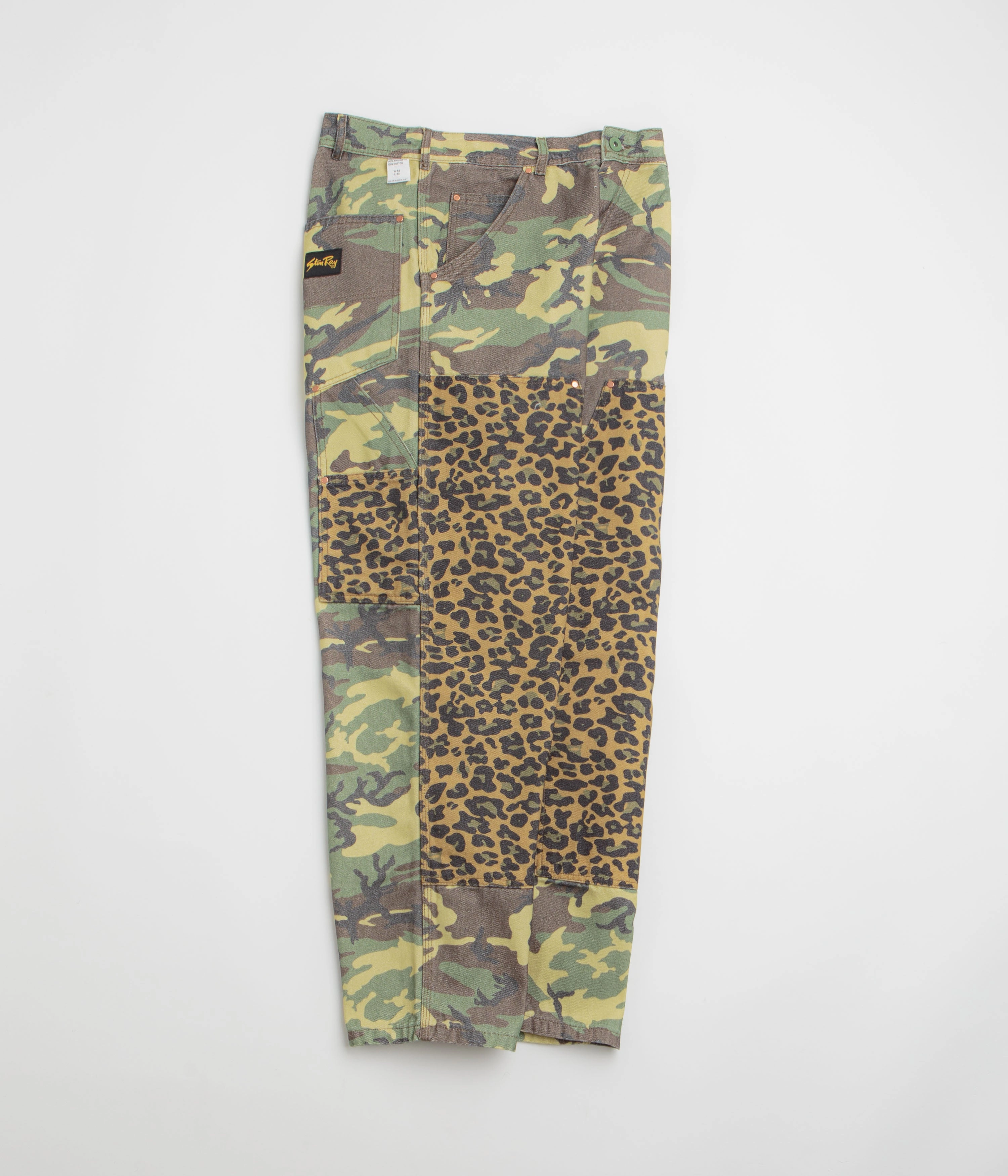 Cropped hem Stretch Motion Stan Ray Double Knee Pants - Woodland DPM Duck / Leopard Duck Mix