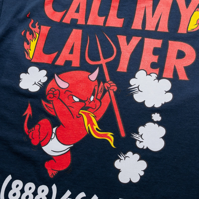 High Demand Market x Hot Stuff Call My Lawyer Tee - Washed Blue